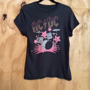 Rockmarc AC/DC Pink Drum Set Bedazzled T-shirt Sz XL